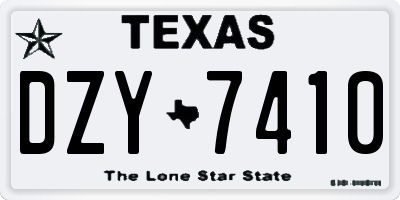 TX license plate DZY7410