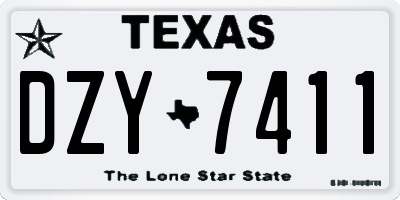 TX license plate DZY7411