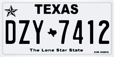 TX license plate DZY7412