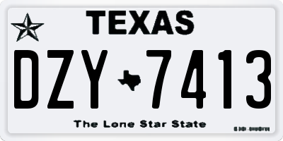 TX license plate DZY7413