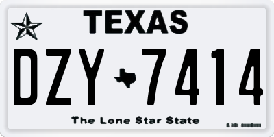 TX license plate DZY7414