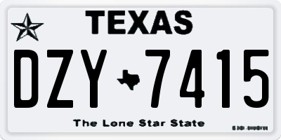 TX license plate DZY7415