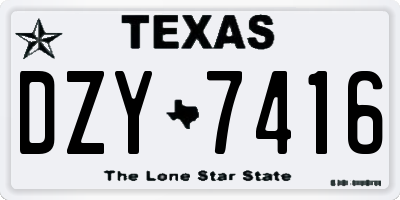 TX license plate DZY7416