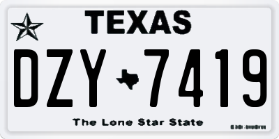 TX license plate DZY7419