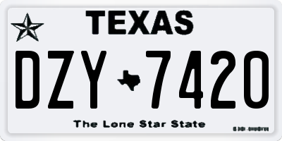 TX license plate DZY7420