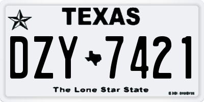 TX license plate DZY7421