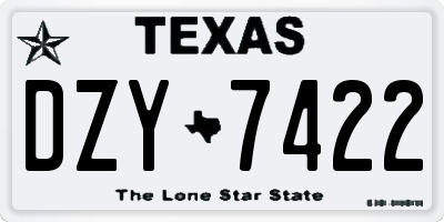 TX license plate DZY7422