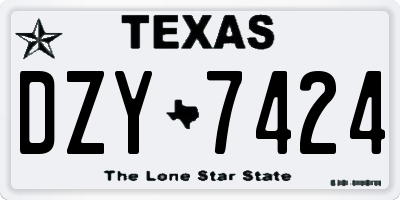 TX license plate DZY7424