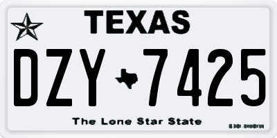 TX license plate DZY7425