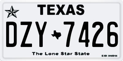 TX license plate DZY7426