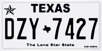 TX license plate DZY7427