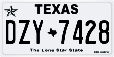 TX license plate DZY7428