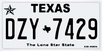 TX license plate DZY7429