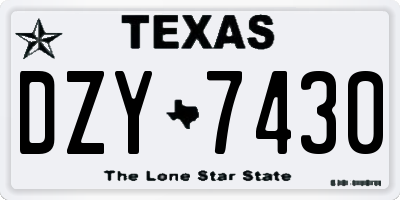 TX license plate DZY7430