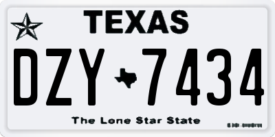 TX license plate DZY7434