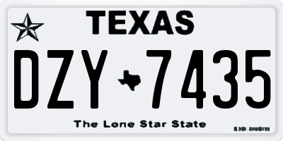 TX license plate DZY7435