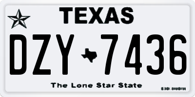 TX license plate DZY7436