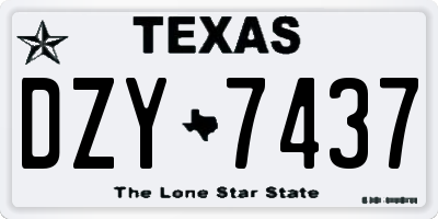 TX license plate DZY7437