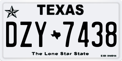 TX license plate DZY7438