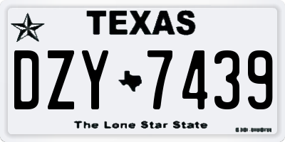 TX license plate DZY7439