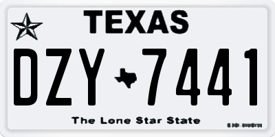 TX license plate DZY7441