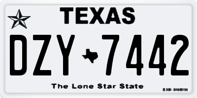 TX license plate DZY7442