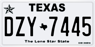 TX license plate DZY7445