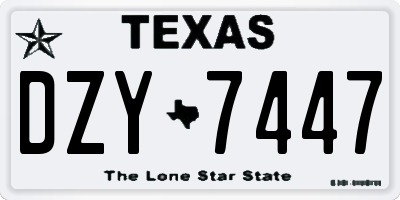 TX license plate DZY7447