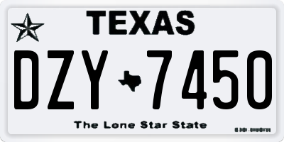 TX license plate DZY7450