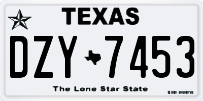 TX license plate DZY7453