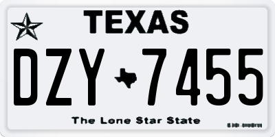 TX license plate DZY7455