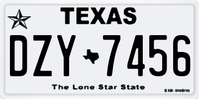 TX license plate DZY7456