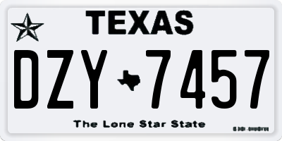 TX license plate DZY7457