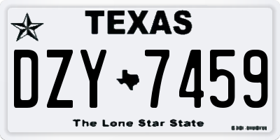 TX license plate DZY7459