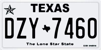 TX license plate DZY7460