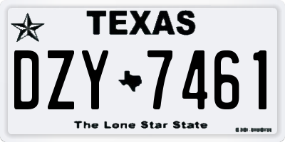 TX license plate DZY7461