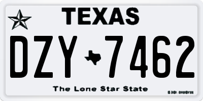 TX license plate DZY7462