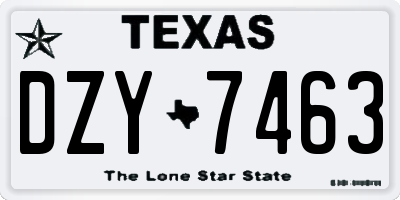 TX license plate DZY7463