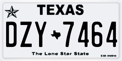 TX license plate DZY7464