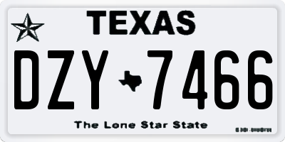 TX license plate DZY7466