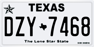 TX license plate DZY7468