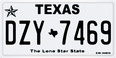 TX license plate DZY7469