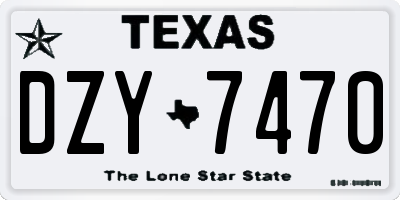 TX license plate DZY7470