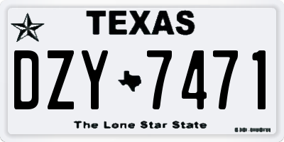 TX license plate DZY7471