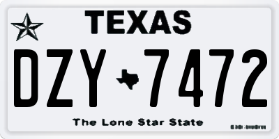 TX license plate DZY7472