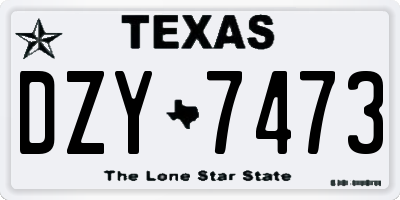 TX license plate DZY7473