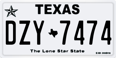 TX license plate DZY7474