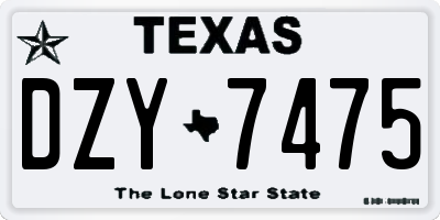 TX license plate DZY7475