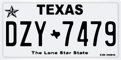 TX license plate DZY7479