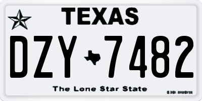 TX license plate DZY7482